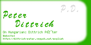 peter dittrich business card